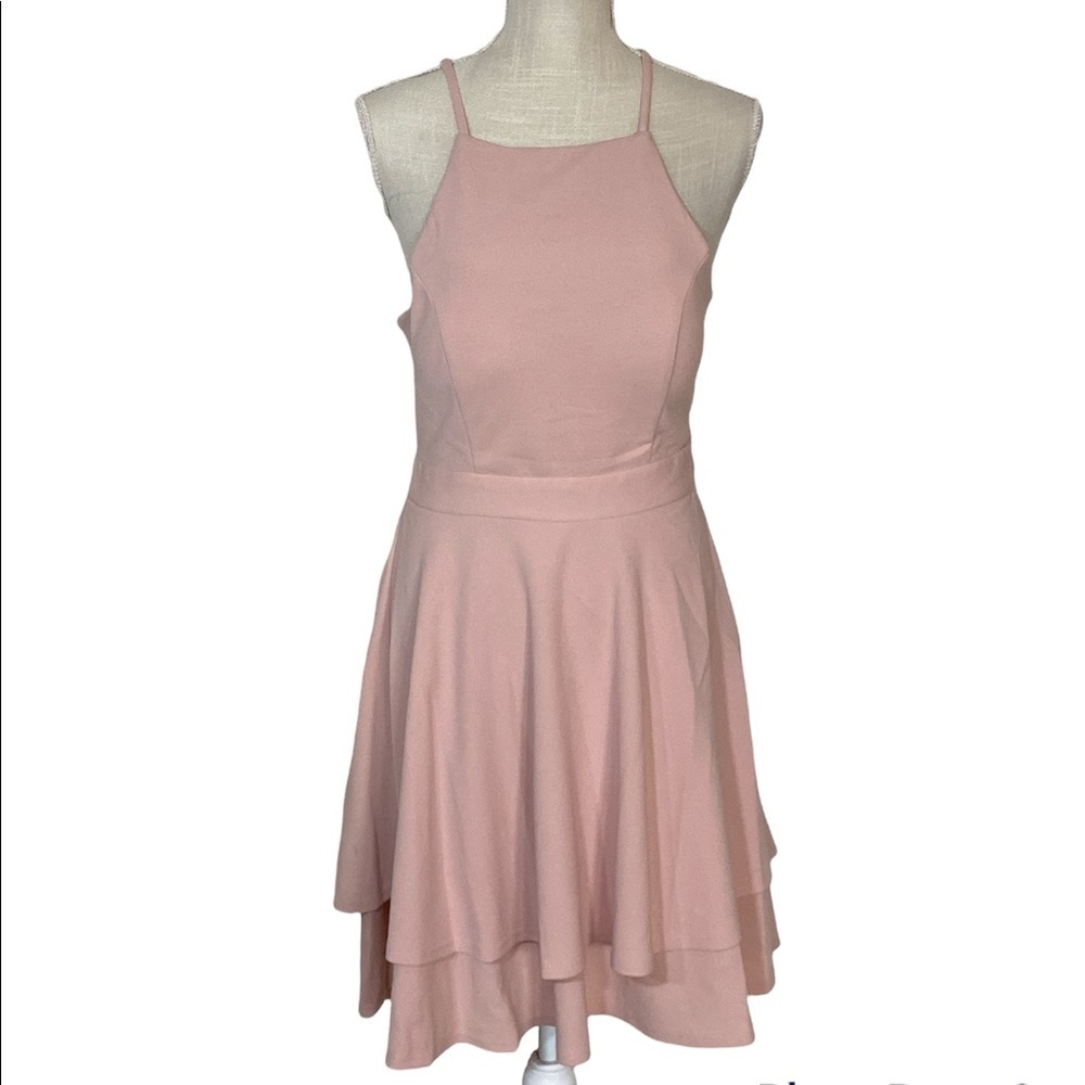NWT-(L) Francesca’s-Soft Pink Summer Dress (0008)